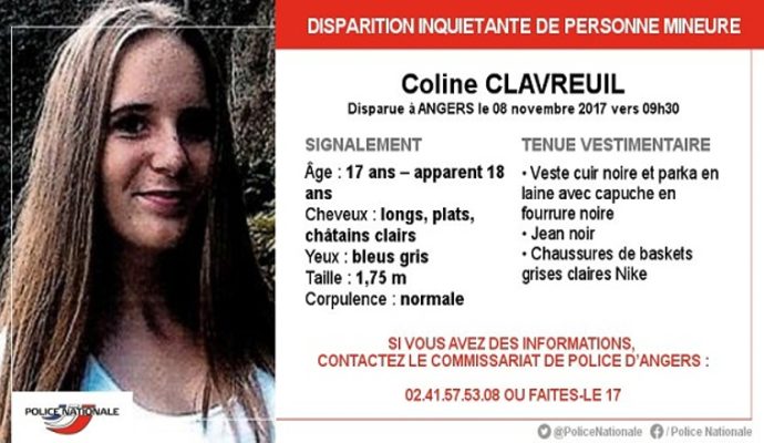 Disparition inquiétante d’une jeune fille de 17 ans à Angers