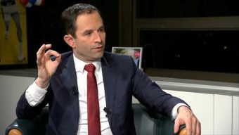 Benoît Hamon en déplacement dans le Maine-et-Loire le 22 janvier