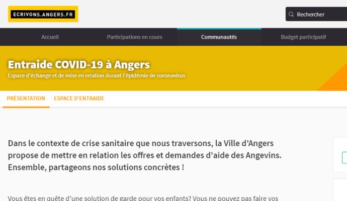 La ville d’Angers met en place une plateforme d’entraide