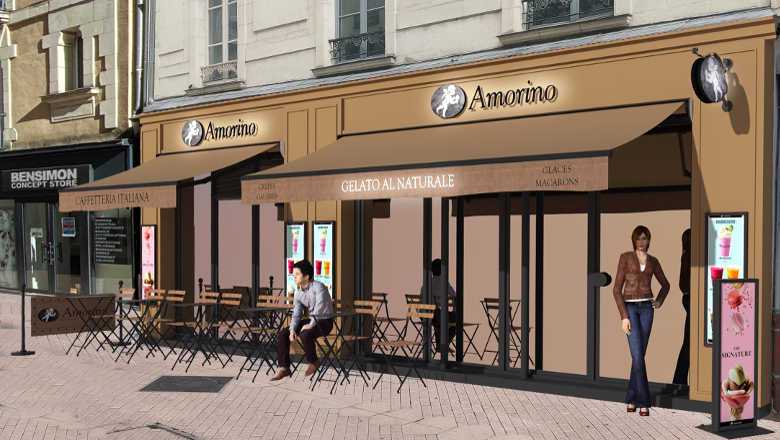 Façade Gelateria Tombini - Amorino Angers