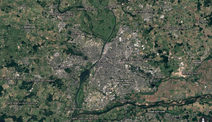 Google Earth permet de voir l’évolution de la ville d’Angers depuis 1984