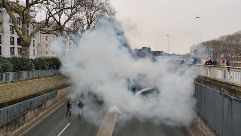 Tensions voies sur berges - Manif retraites