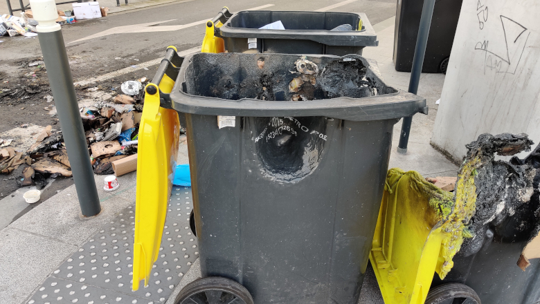 Dégats poubelles manif retraites