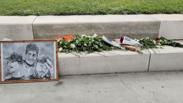 Hommage victimes esplanade Cœur de Maine