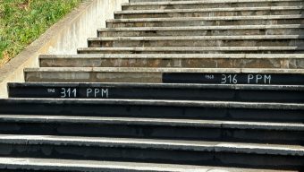 À Angers, une fresque pour sensibiliser à la progression du CO2 depuis plus d’un siècle